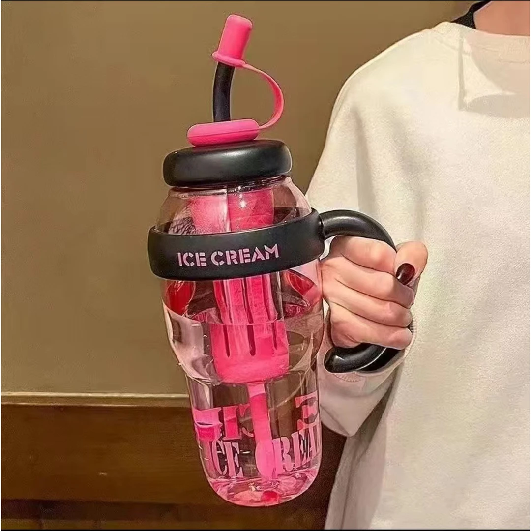 钛ins杯子运动冰霸茶杯便携防摔网红款大容量葫芦冰霸杯水杯弟弟