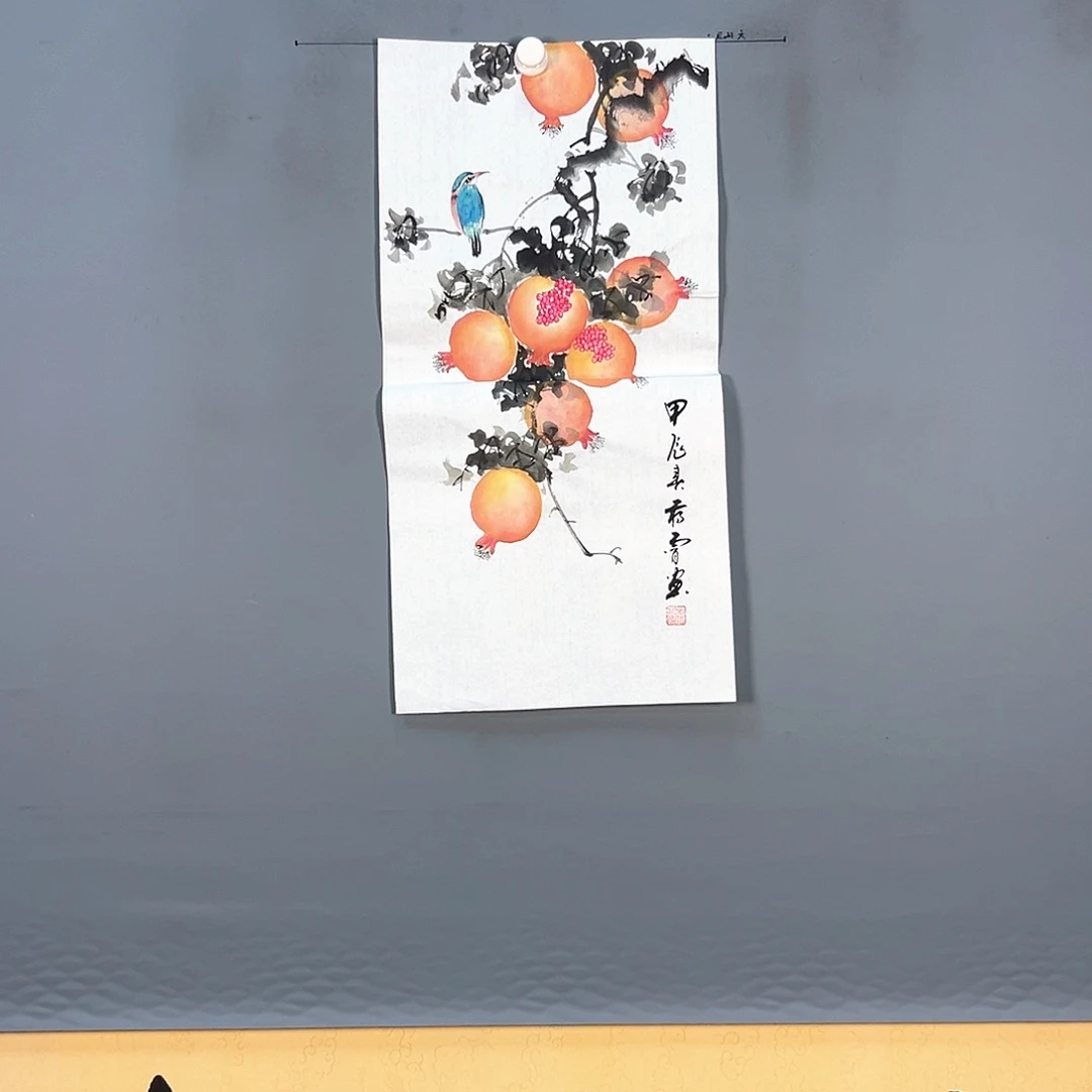 国画1009 花鸟和蝴蝶在水中