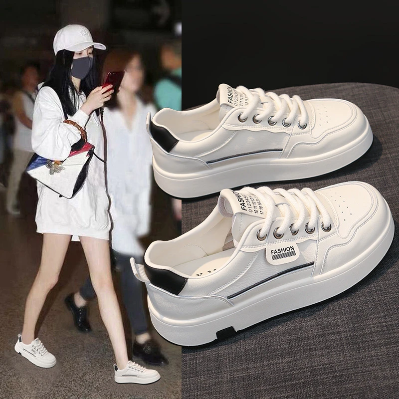 脚宽脚肥板鞋厚底运动休闲鞋秋季防滑鞋子女款爆款小白鞋健身鞋