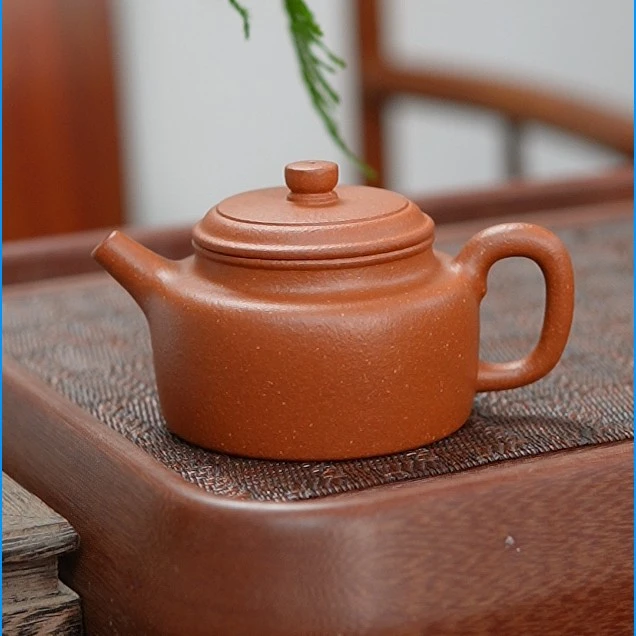 德钟纯红降坡精工手工半手150cc宜兴紫砂壶茶壶
