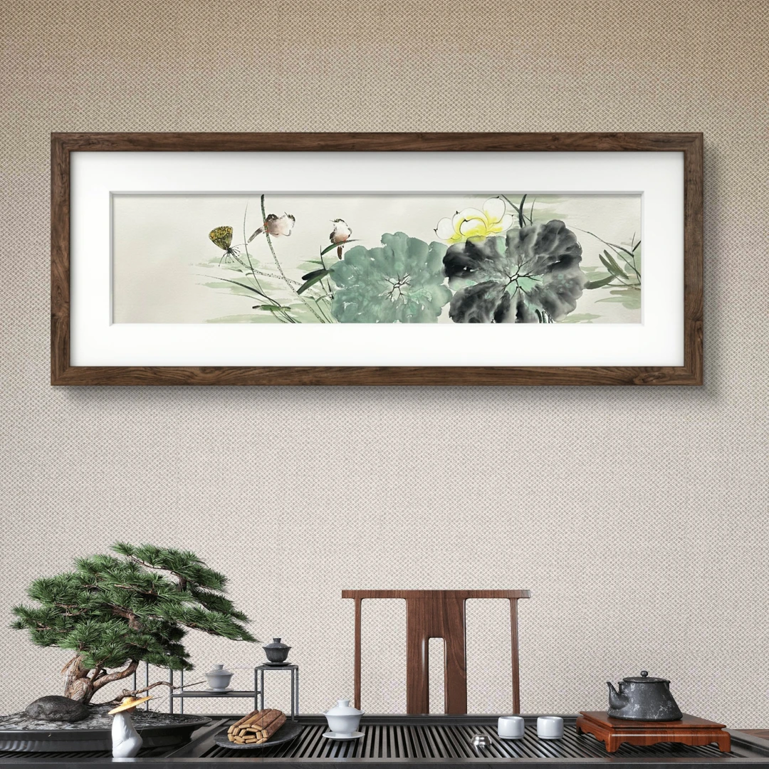 【荷花图】张恒禄160*45cm手绘礼盒作品