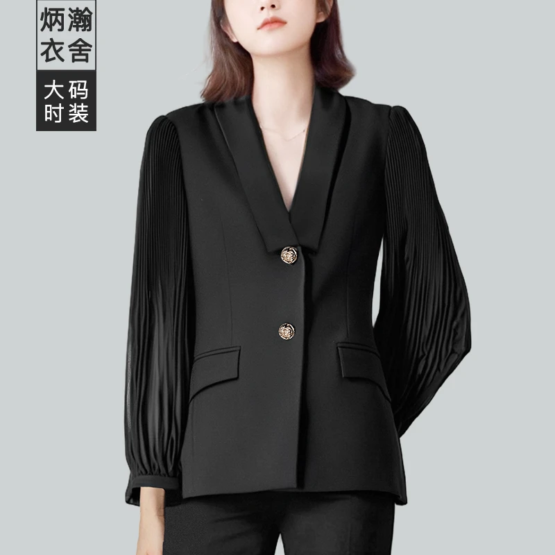 精英衣橱大码女装2025新款显瘦通勤王西装外套BH125BW15101