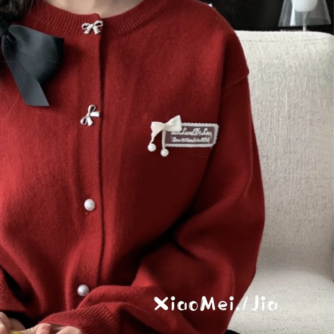 219儿童蝴蝶结毛衣开衫