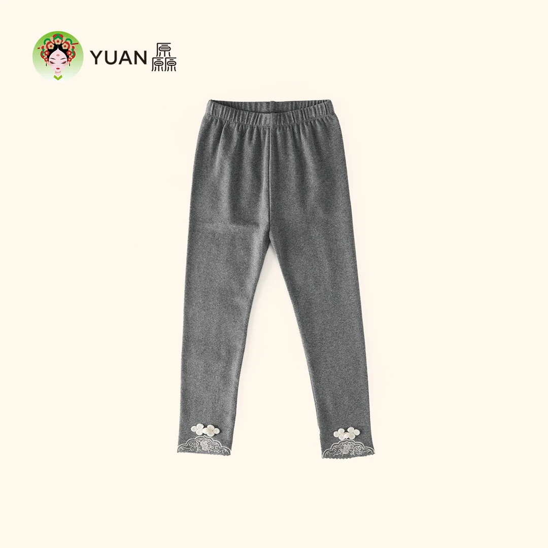 厵【花边打底裤】女休闲风长裤女童休闲裤针织休闲裤小童秋冬弹力