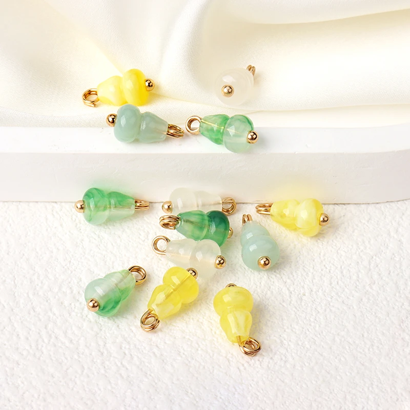 新中式细小葫芦扣子国风装饰旗袍衬衣纽扣仿玉石吊坠配饰