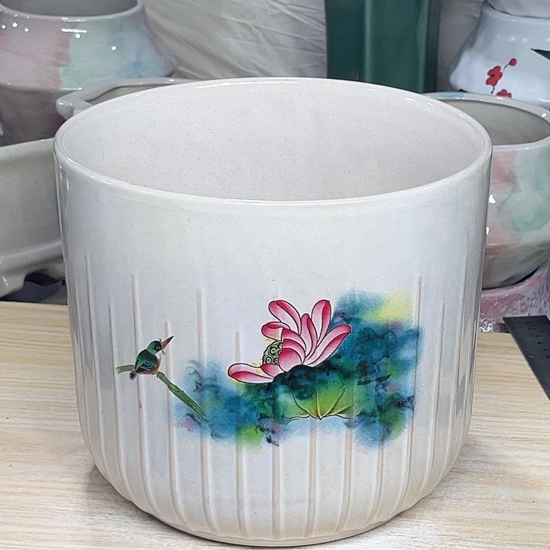 陶瓷绿植多肉微瑕花盆外口径：20*18无孔