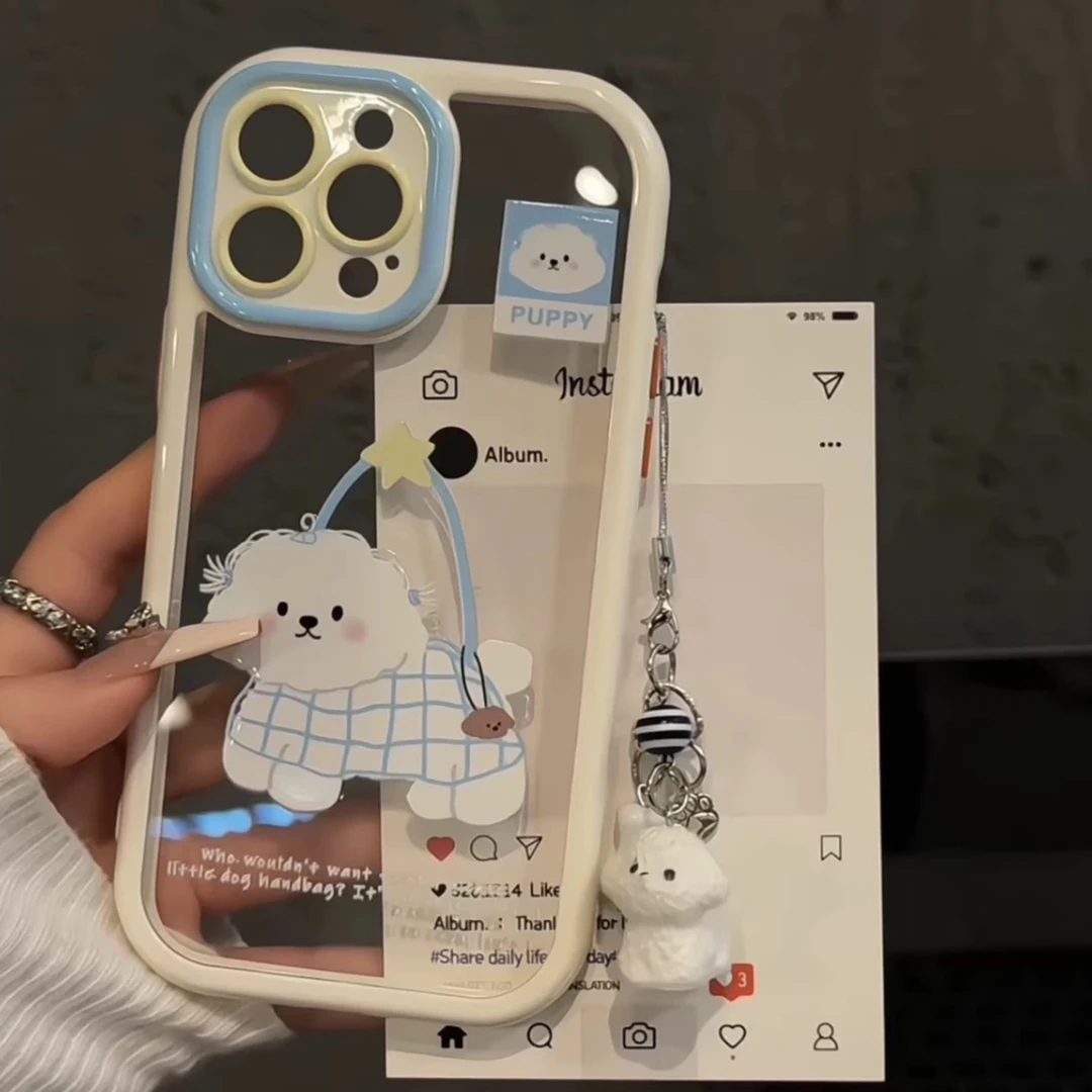 ins可爱小奶狗适用华为mate60苹果oppo小米15/14/13promax防摔