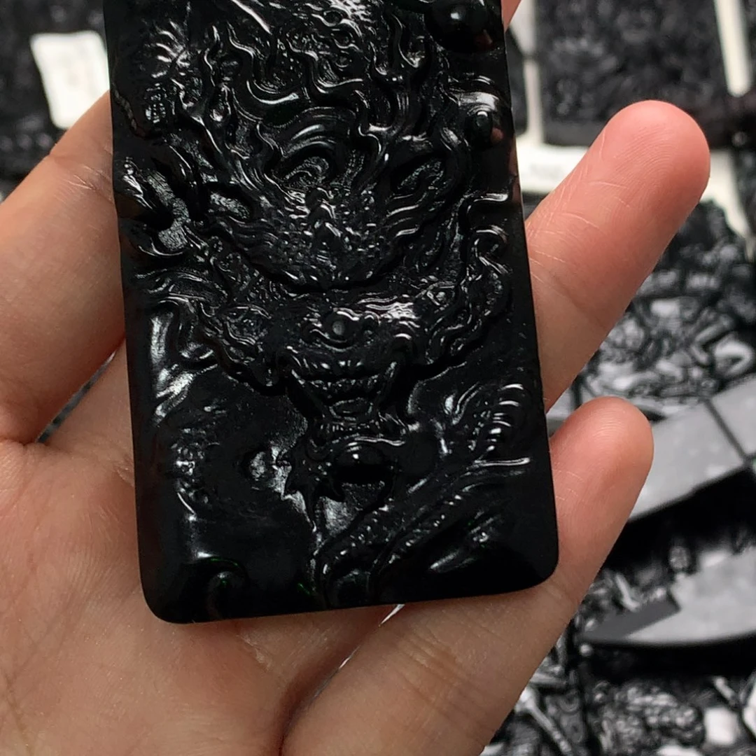 天然缅甸a货钢琴黑挂件