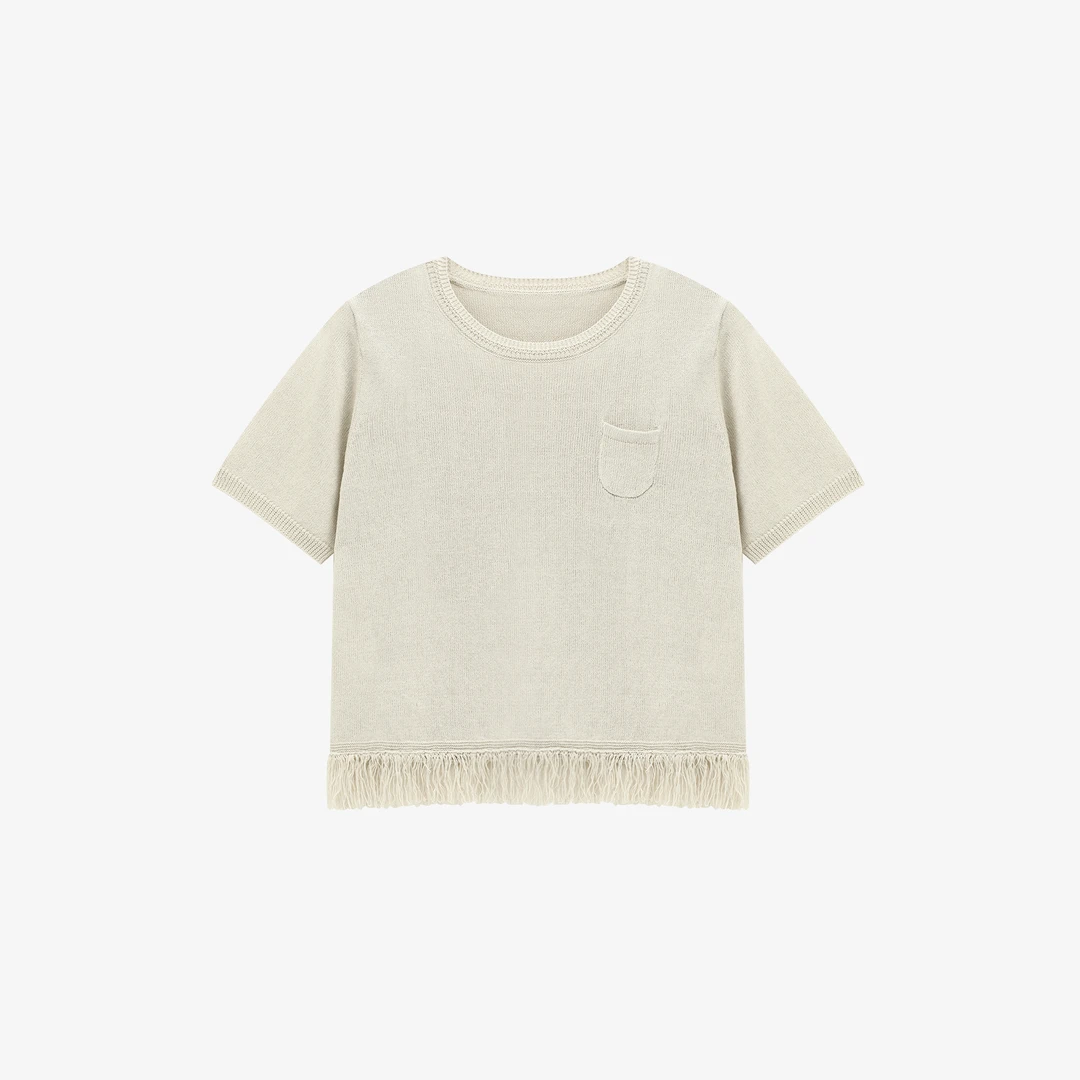 【氛围感流苏】夏季休闲针织百搭针织衫---JKK000128  【阿邱时尚社】