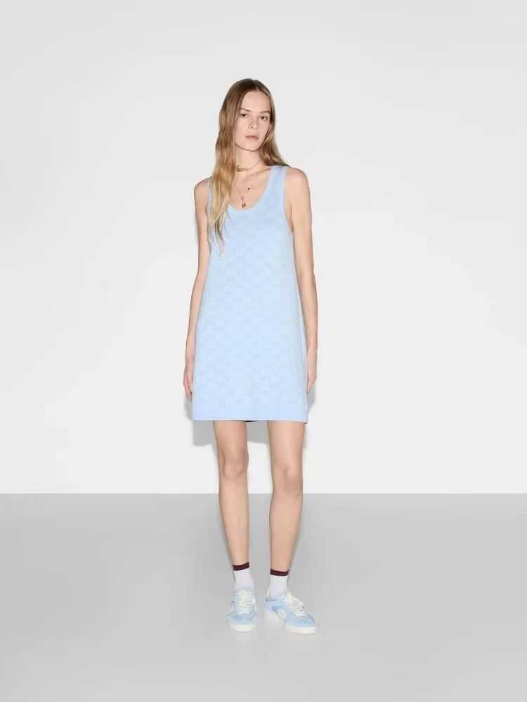 【米老鼠提花】休闲宽松显瘦无袖背心针织衫连衣裙子