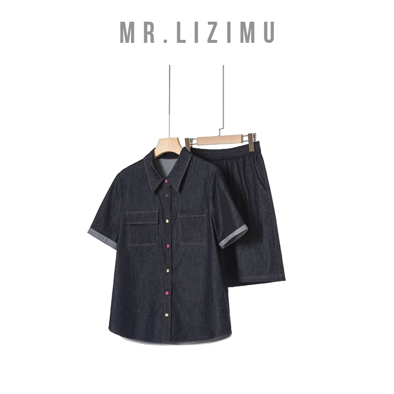 李子木先生牛仔T恤短裤时尚套装2025夏季新款爆款套装D6235-D6239