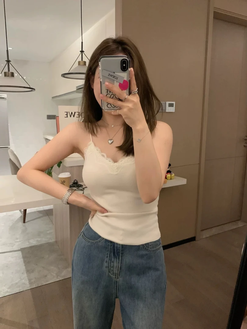 9072 夏季法式韩系吊带上衣（ABC通杯）