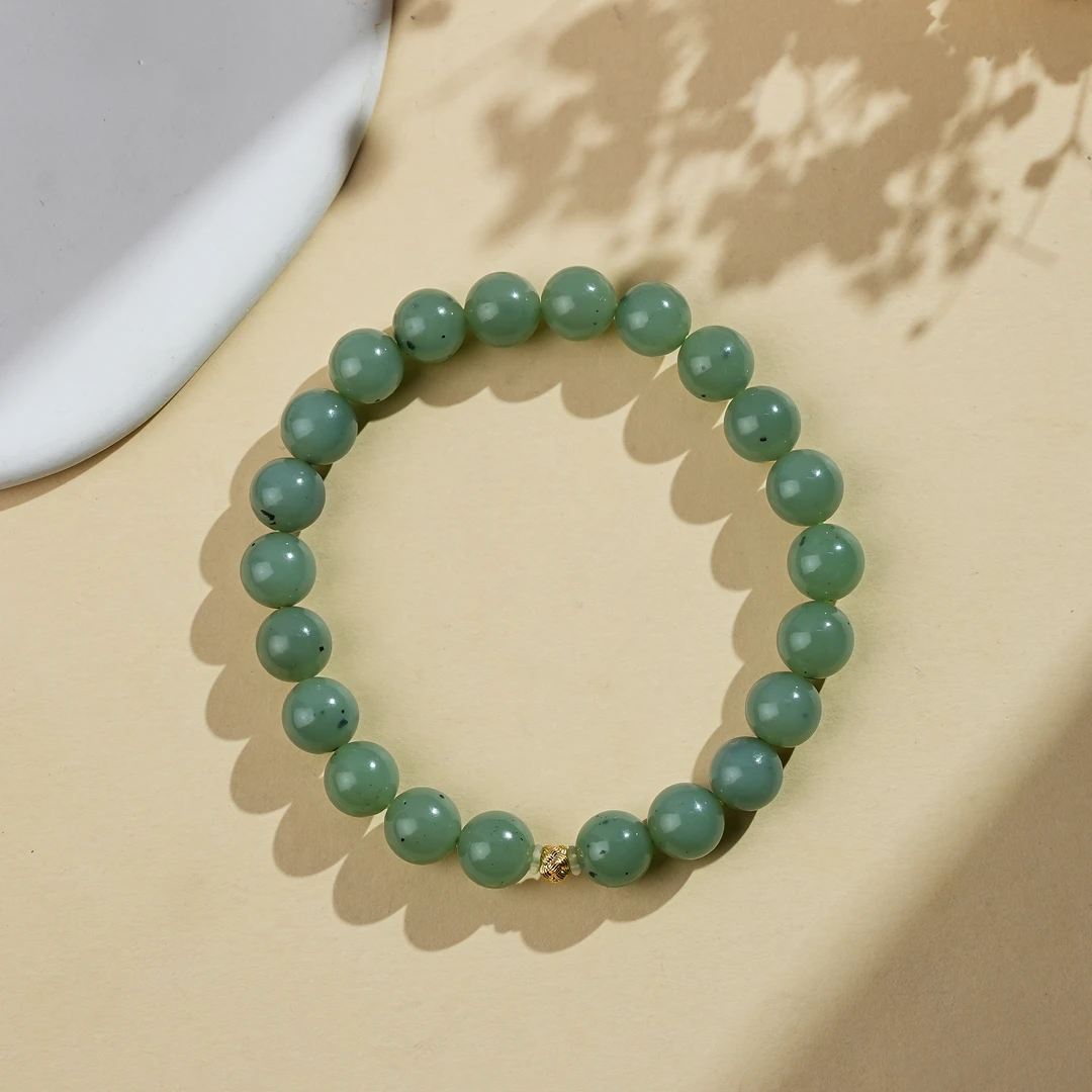 周西西精美珠宝18K碧玉手串8mm时尚气质百搭多样性发货20431