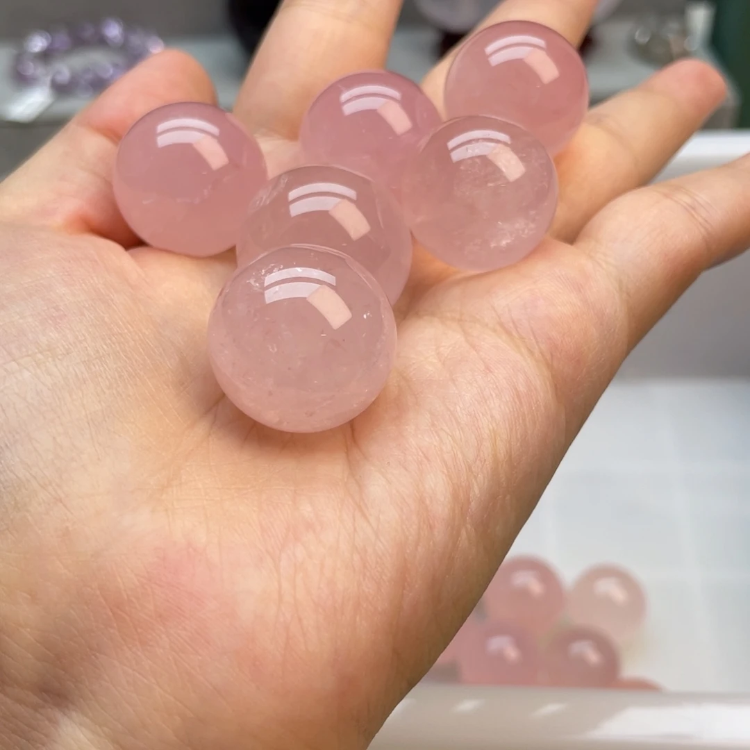 未镶嵌手串水晶粉水晶球球