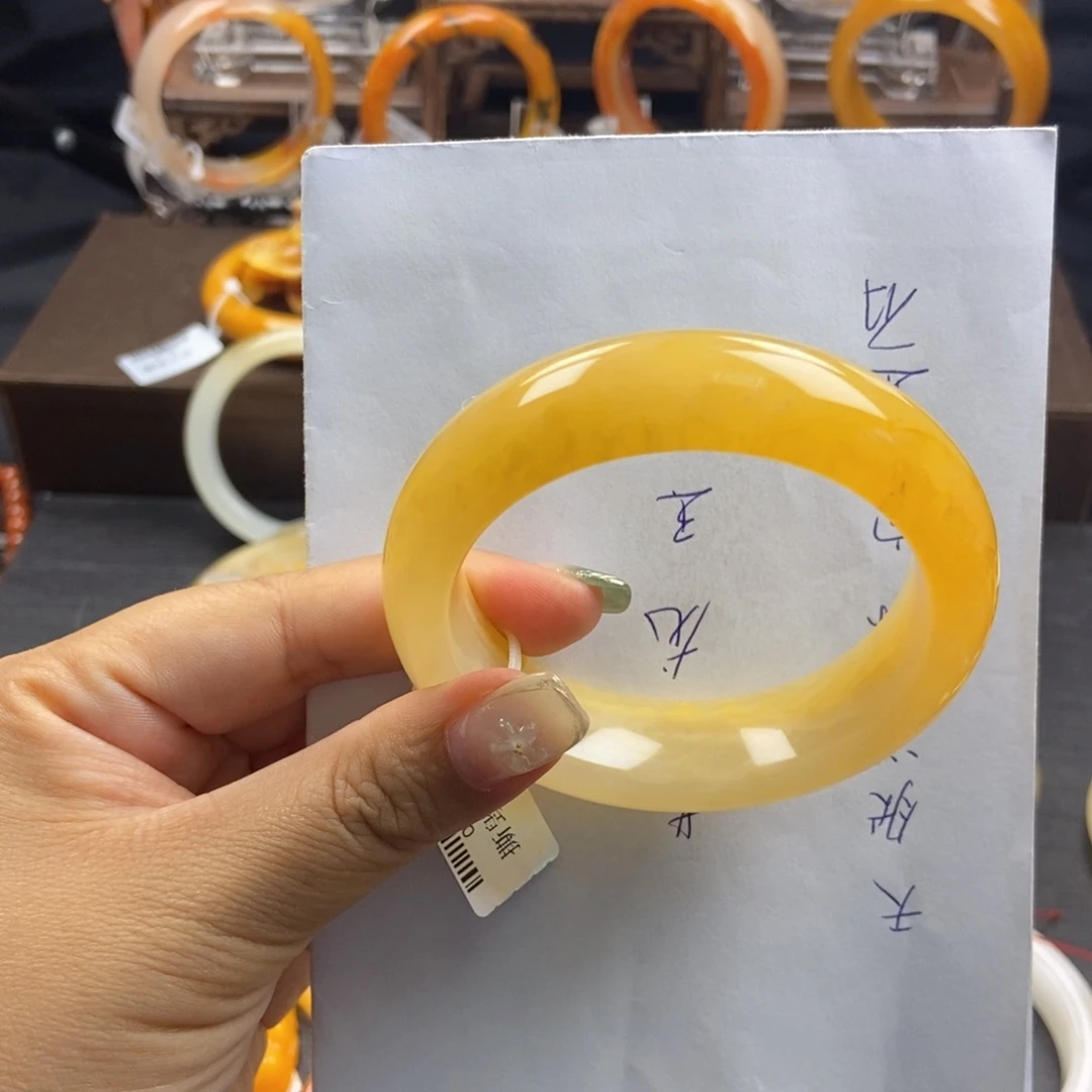 落***杉石英质玉（黄龙玉）未镶嵌手镯H