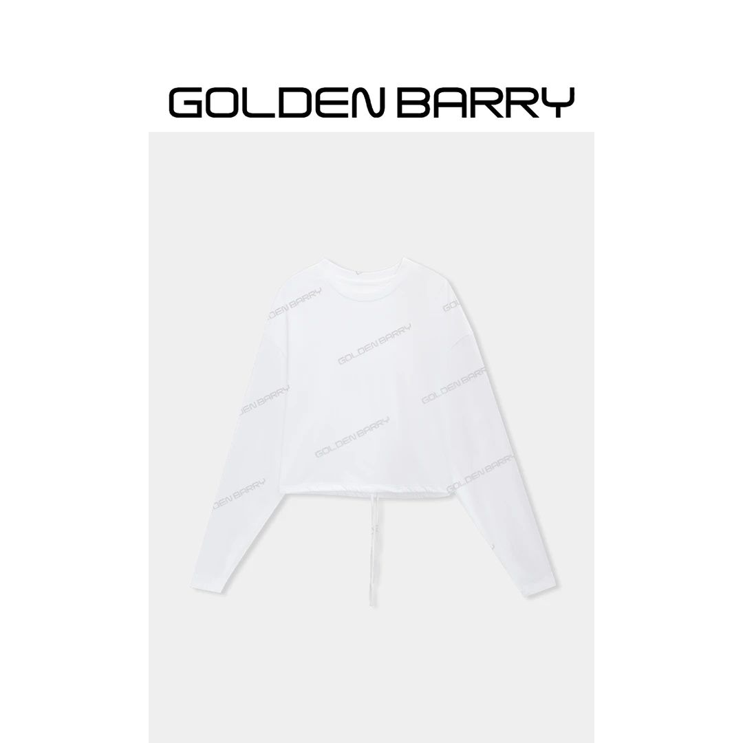 GOLDENBARRY|202489极简圆领抽绳小衫