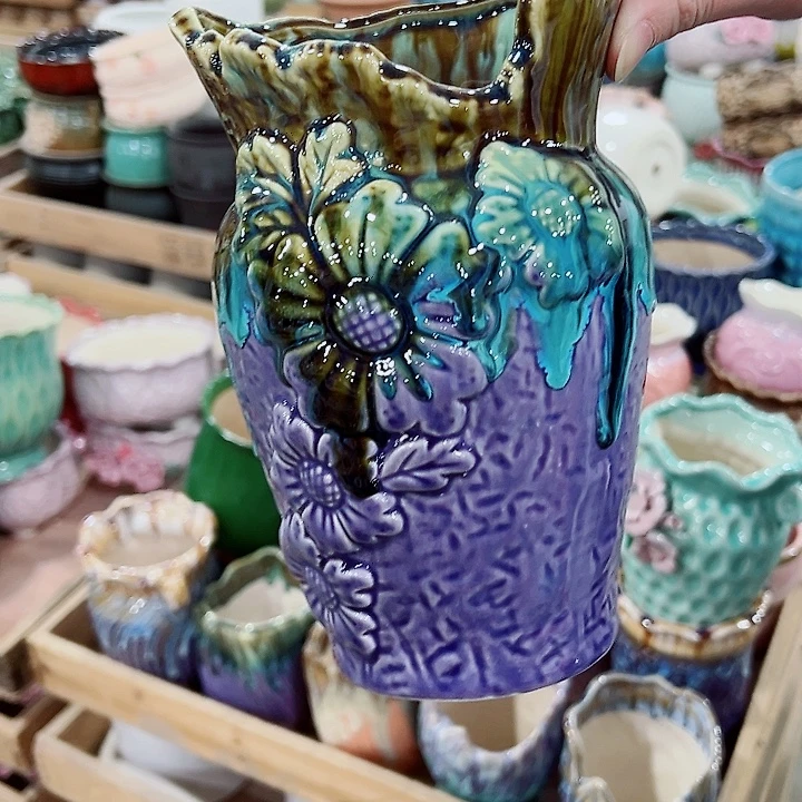 有孔，凑单福利满10元发货陶瓷多肉花盆！