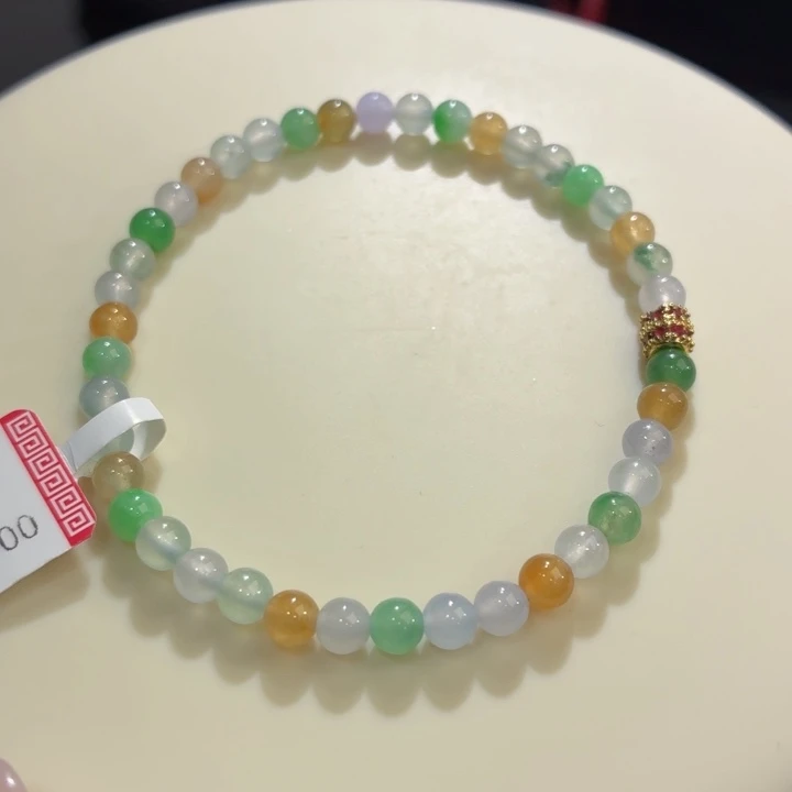 翡翠未镶嵌手链多宝小米珠卡4.3