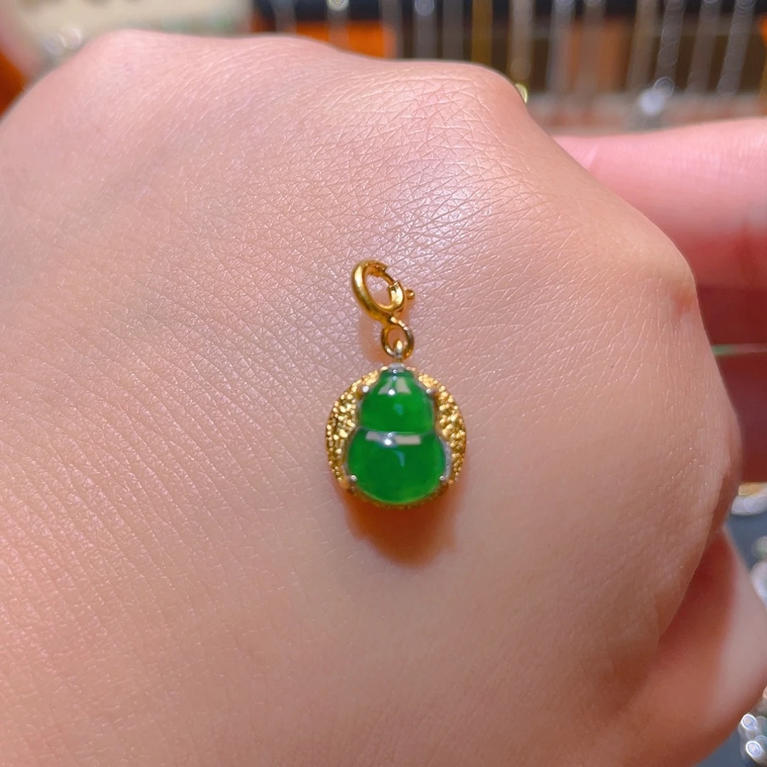 翡翠银S925镶嵌吊坠(不含链)