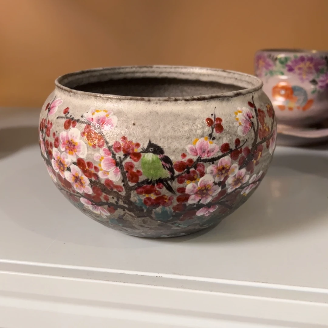 灵***离杯柴烧纯手工手绘陶瓷