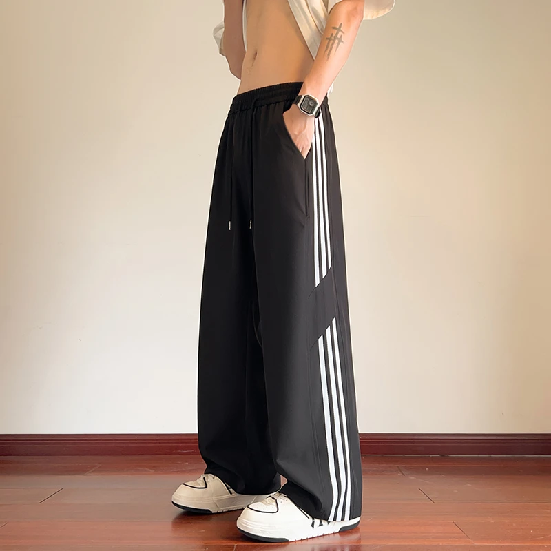 舒适高级休闲裤弹力透气冰丝高档时尚潮流正品百搭工装新