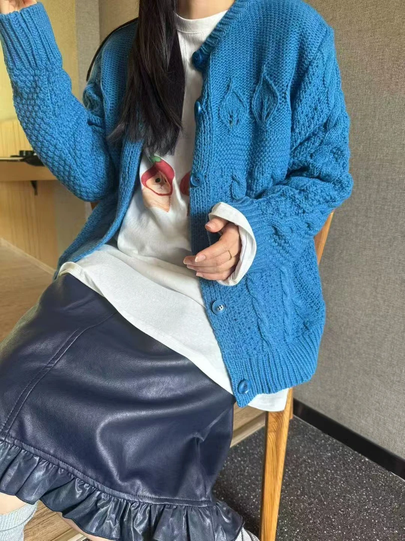 十三行毛针织衫网红厚款秋季ins针织不褪色开衫加厚长袖