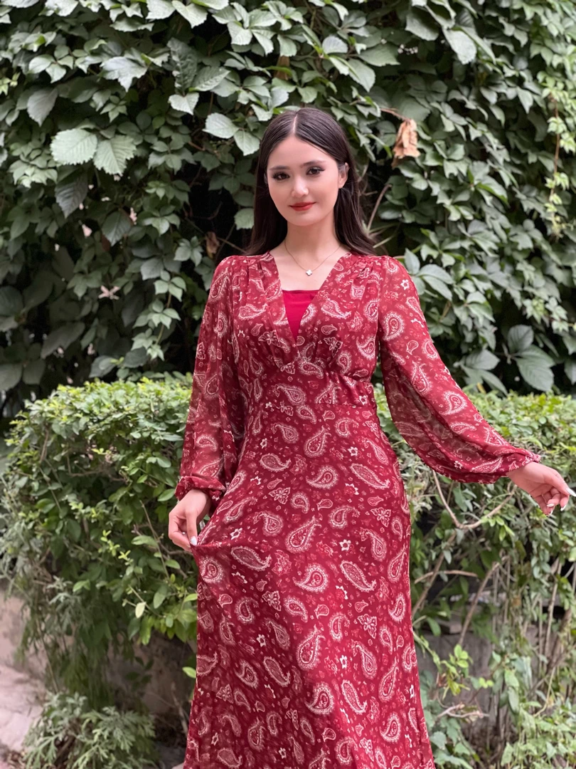 长袖不褪色夏季提花复古民族风新款连衣裙长裙法式