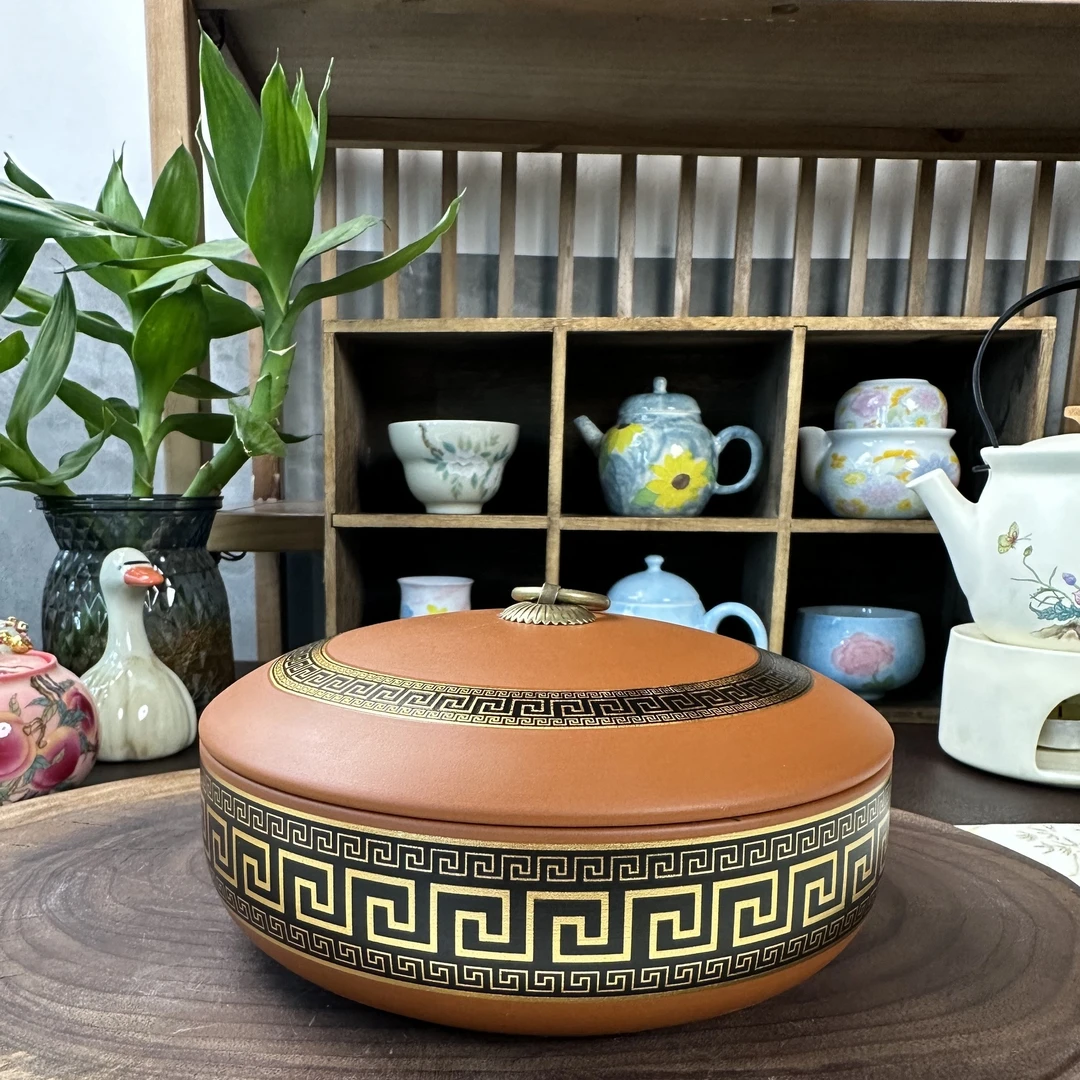 紫砂描金茶叶罐538