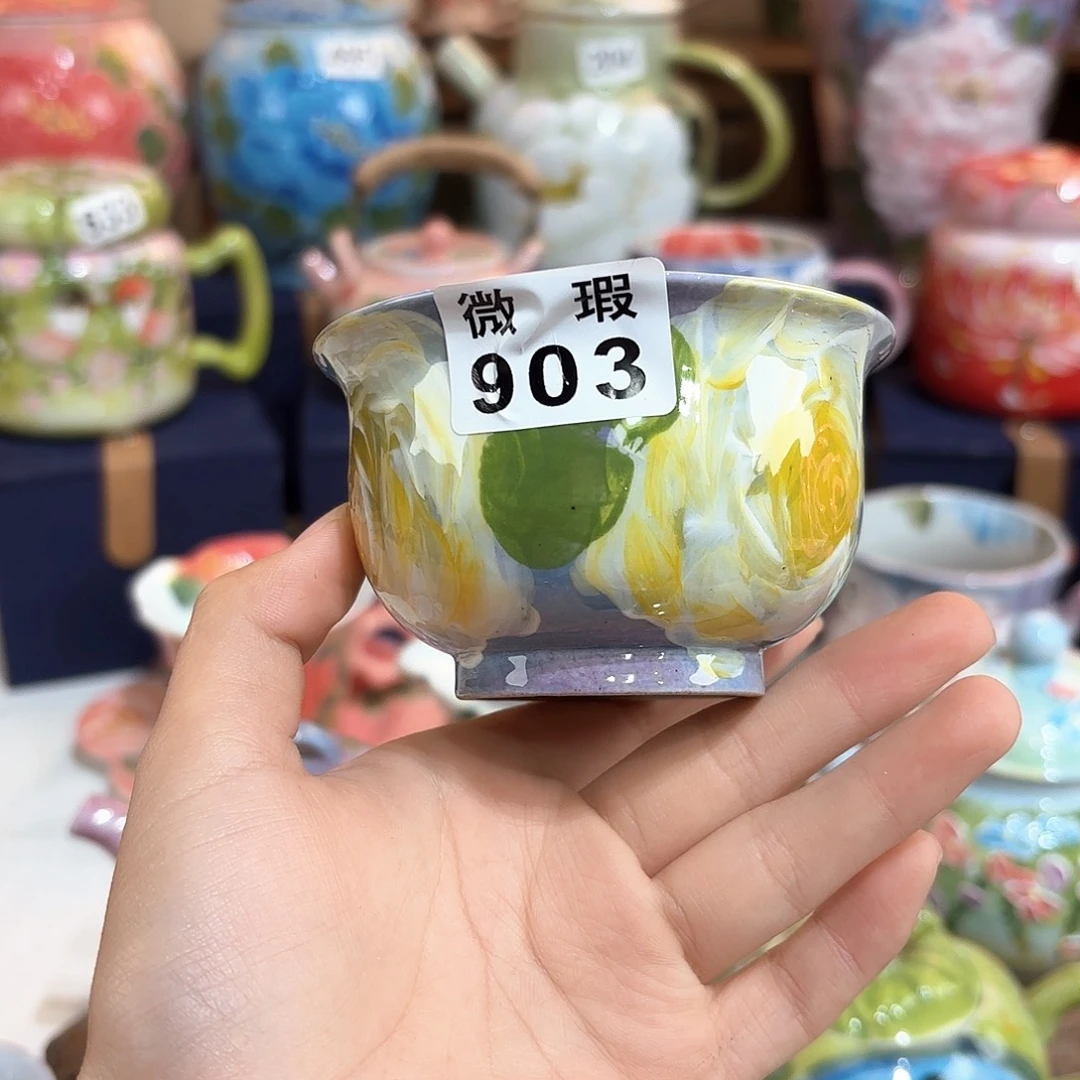 景德镇手绘高温釉下彩陶瓷茶具