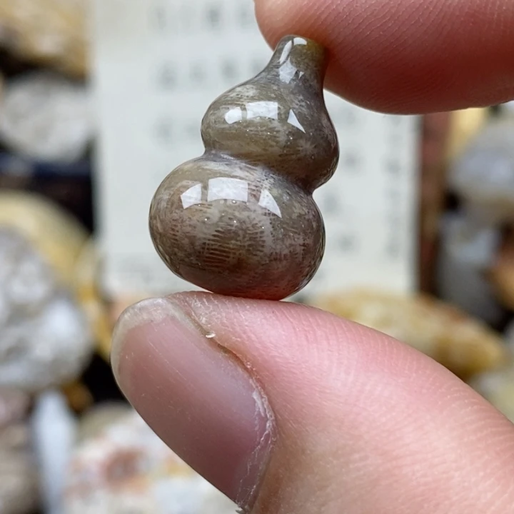 硅化珊瑚（珊瑚玉）未镶嵌颈饰圆****猜