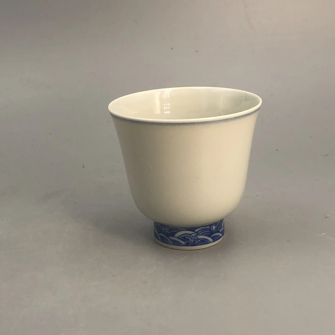 【景德】元煦 福利青花海水边脚闻香杯陶瓷 yxy0413