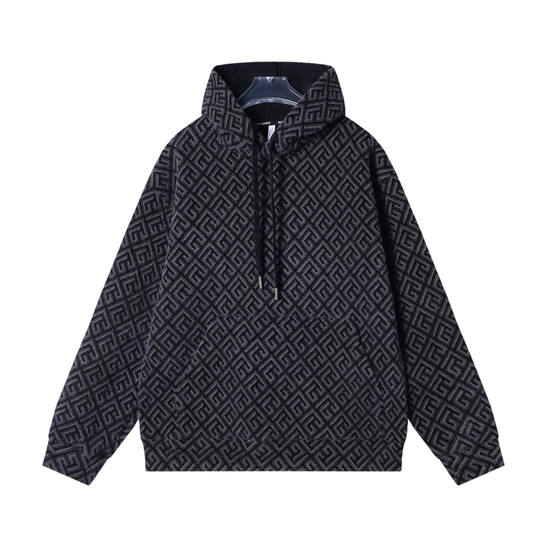 秋冬新款男士连帽套头长袖抽绳美式高街宽松百搭潮流上衣