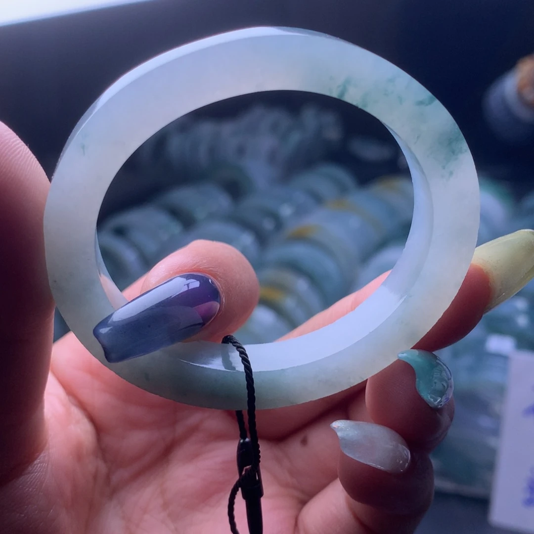 定制翡翠未镶嵌51-52冰飘花贵妃