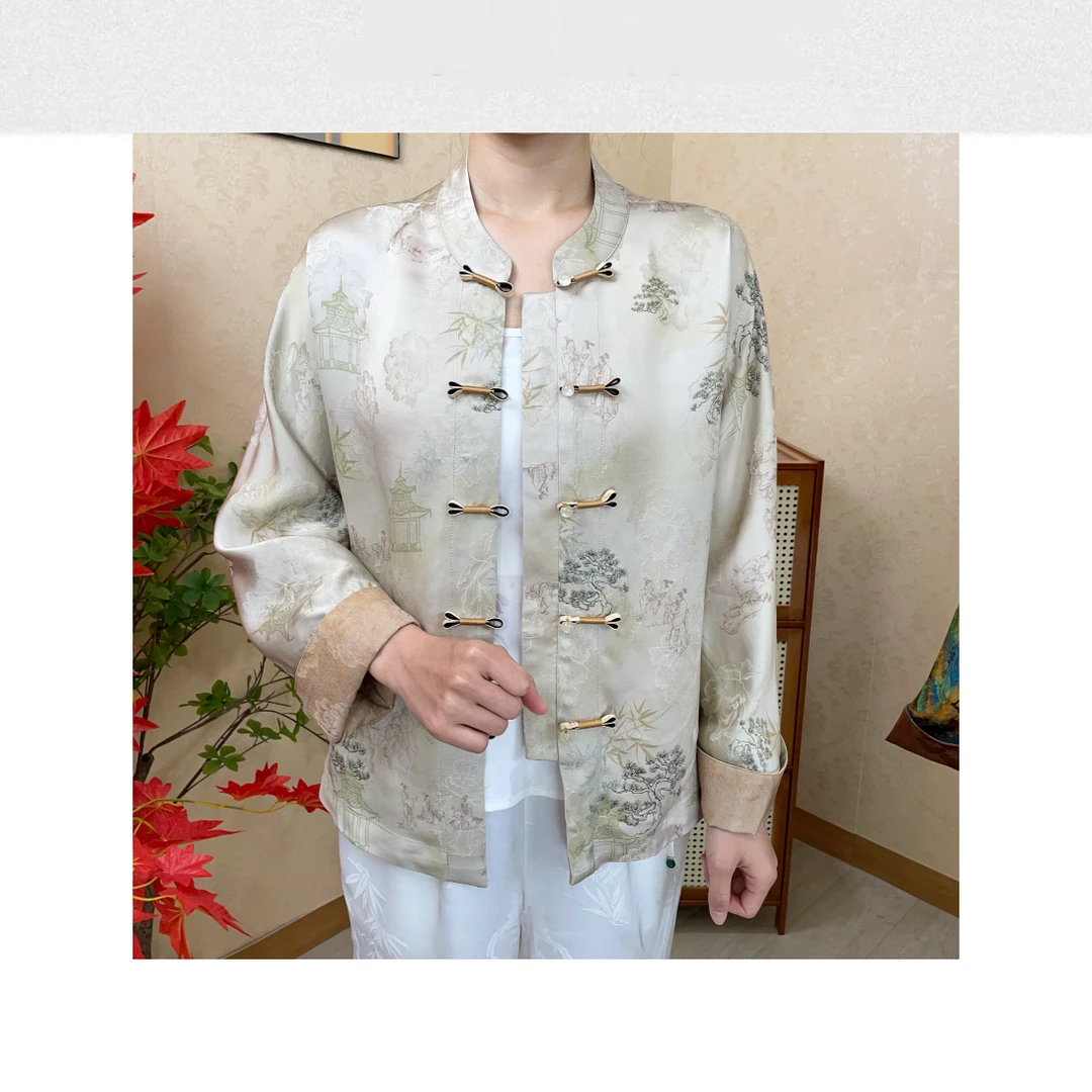 743 新款中式国风时尚洋气压花显瘦休闲外套