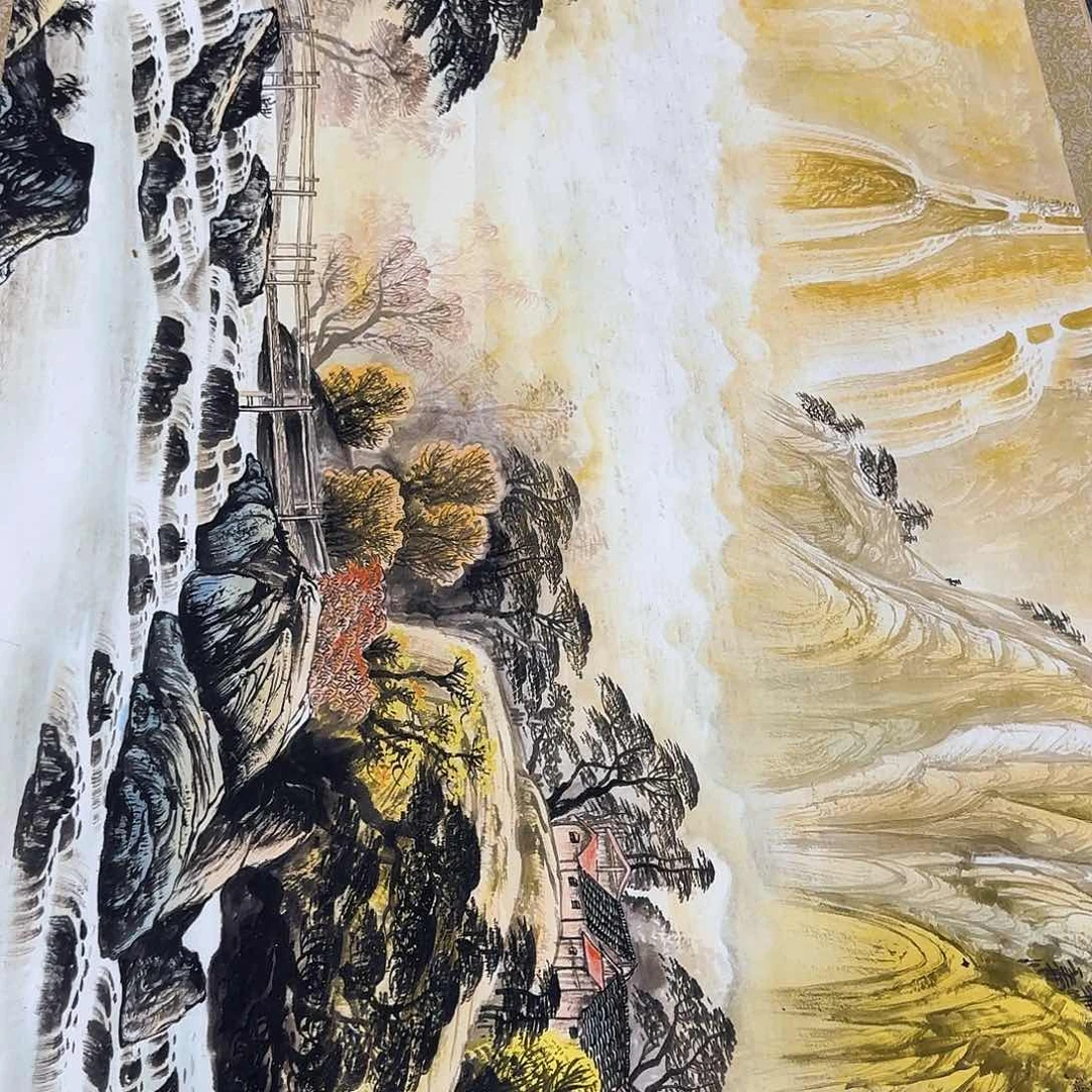 地***线国画QC原创横山水作品！带证书！限购一单