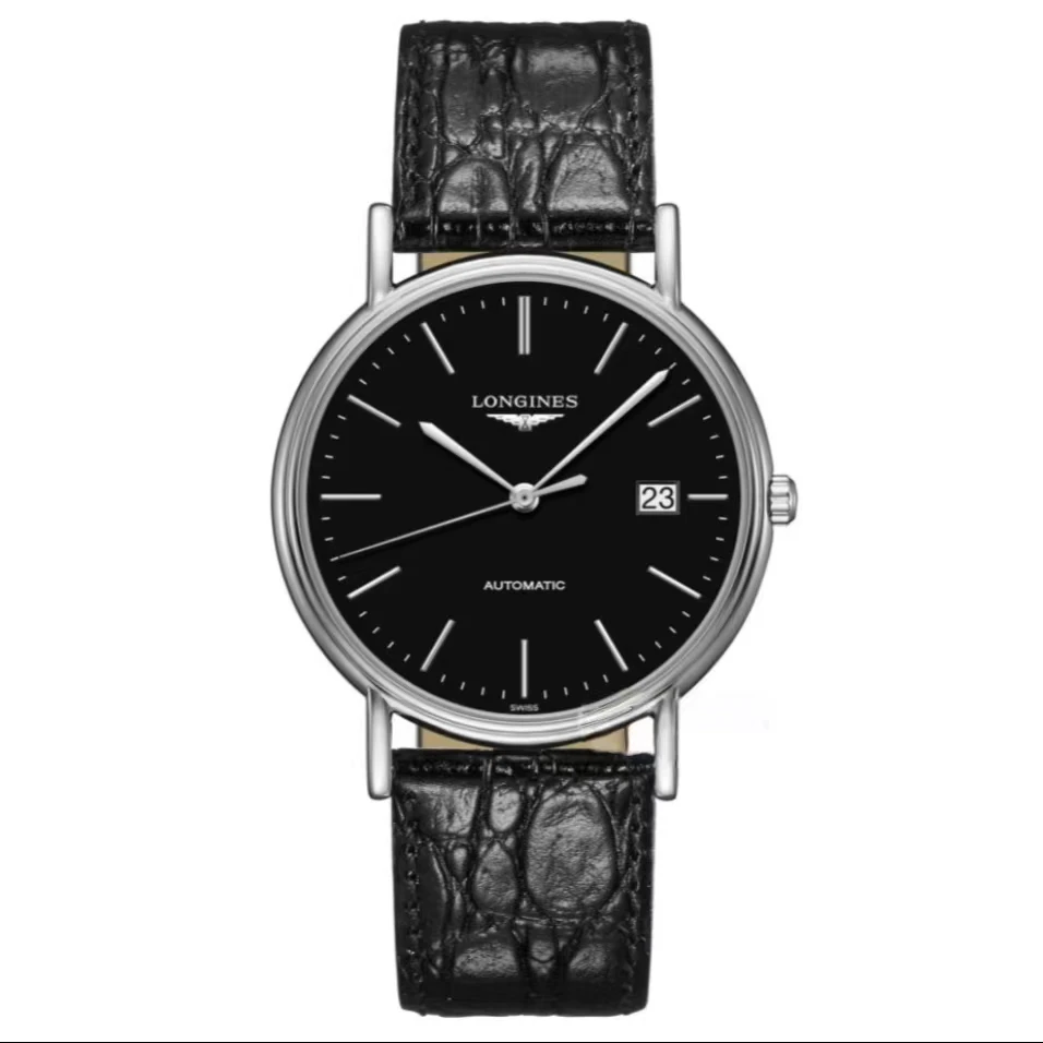99新 Longines/浪琴 全套瑰丽男表/38.5表径/背透自动888机芯/黑