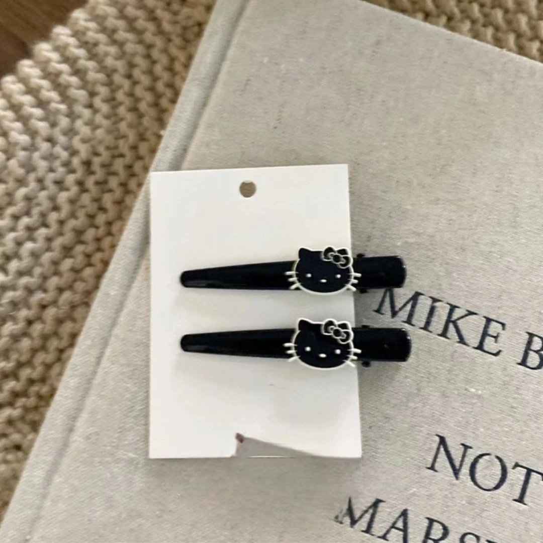 2025新猫咪甜美发夹韩系八字刘海卡通小猫一字夹可爱ins风刘海夹