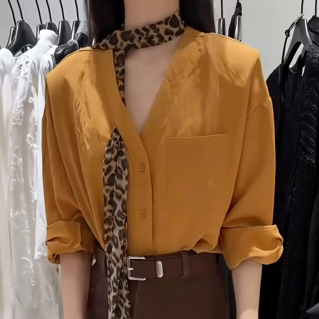 长袖法式风格高级感减龄衬衫女