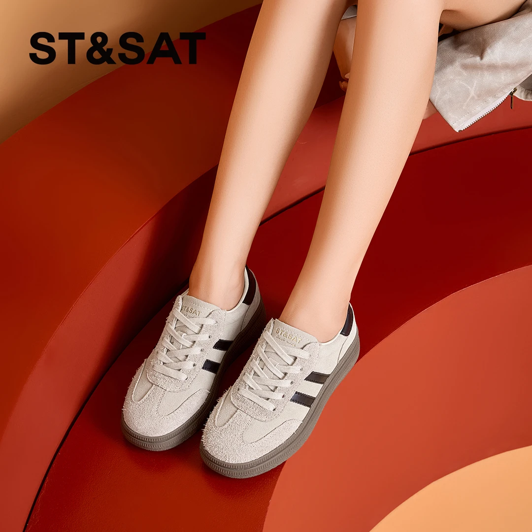 【青春印记】星期六春季新款板鞋2025厚底舒适休闲德训鞋增高阿甘鞋