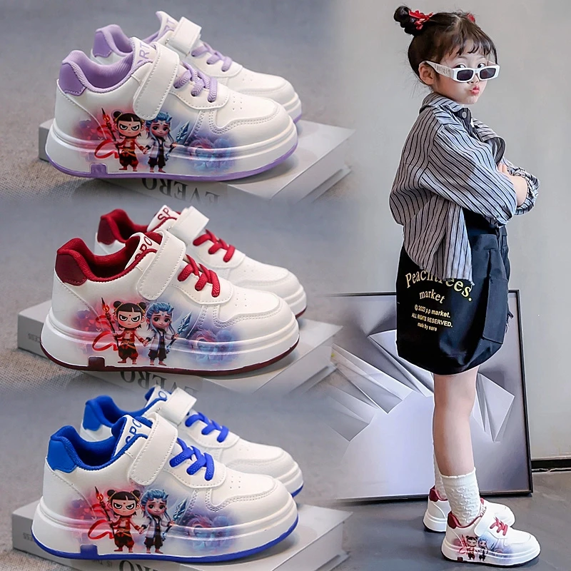 ABC 哪吒敖丙儿童卡通运动鞋2025春秋新款小白鞋软底小童防滑休闲