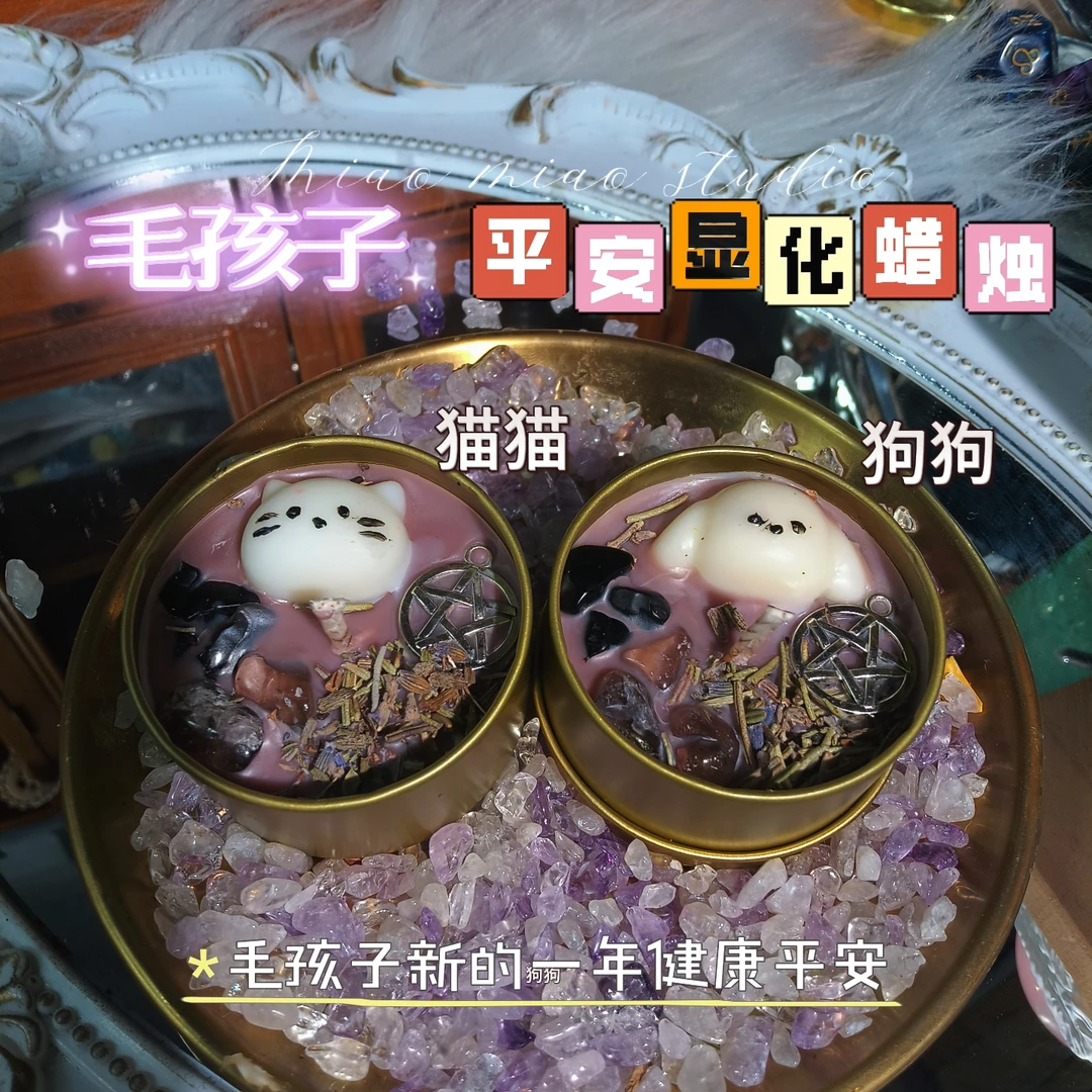 原创设计2026年宠物平安祈福香薰草药显化能量蜡烛40g