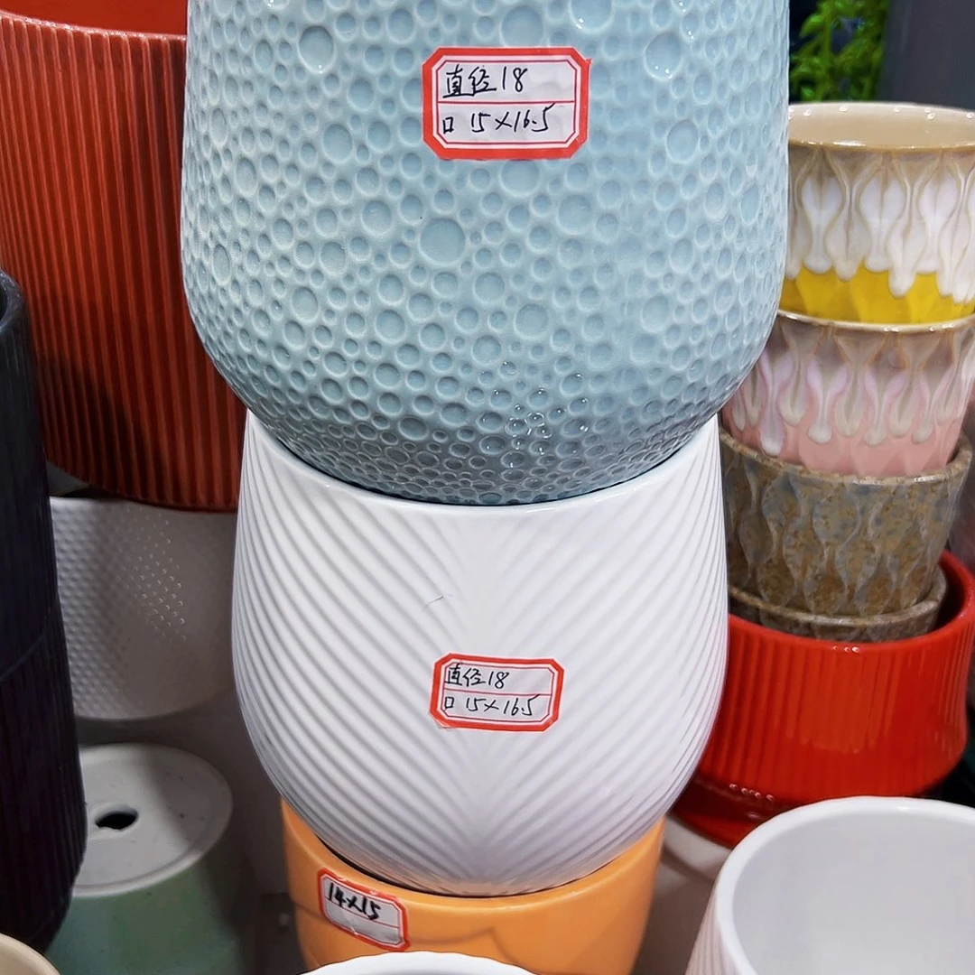 有孔外贸尾单陶瓷花盆凑单10米包邮