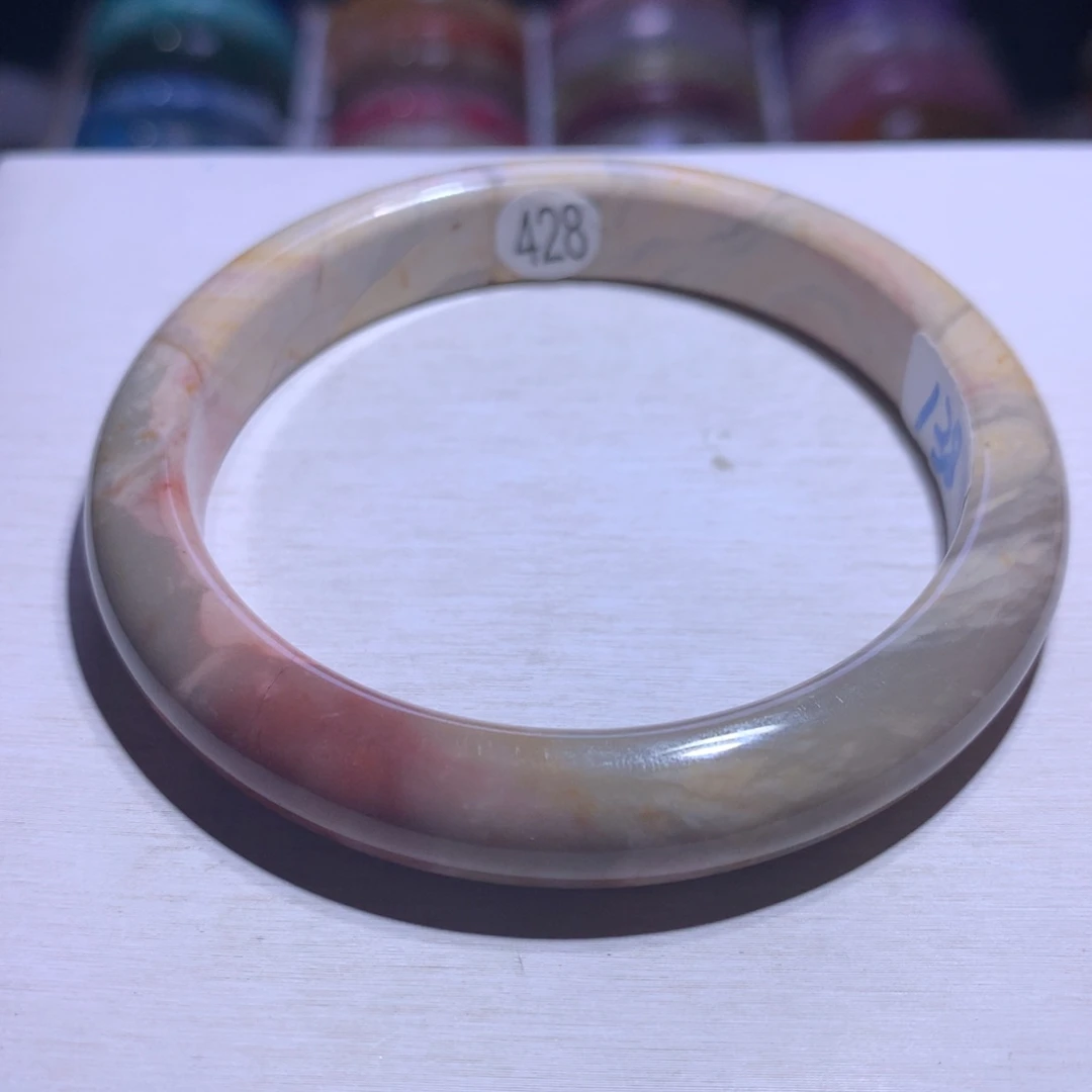 银S925镶嵌水晶手镯海洋碧玉60.1圈428