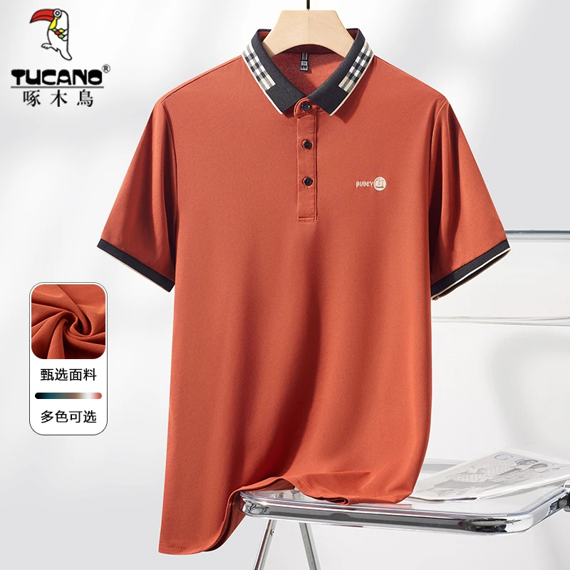 TUCANO/啄木鳥中年男士休闲百搭t恤爸爸装夏季薄款翻领短袖polo衫