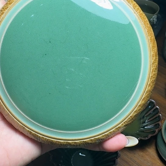 摆件龙泉青瓷纯手工壶承微瑕