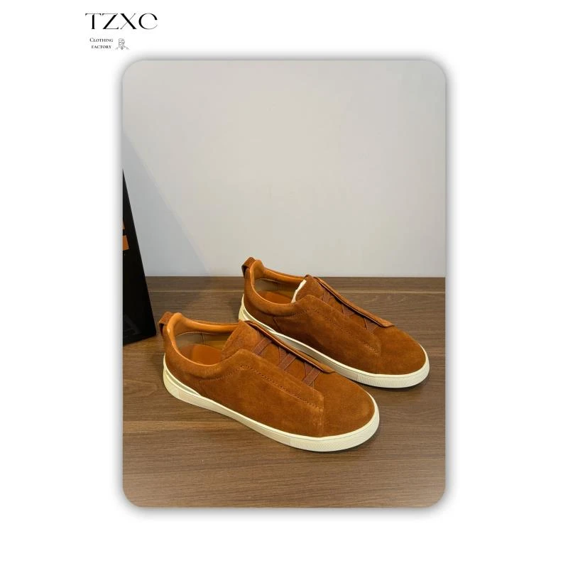 【006】2024年 新款男士百搭反毛皮牛皮一脚蹬平底鞋