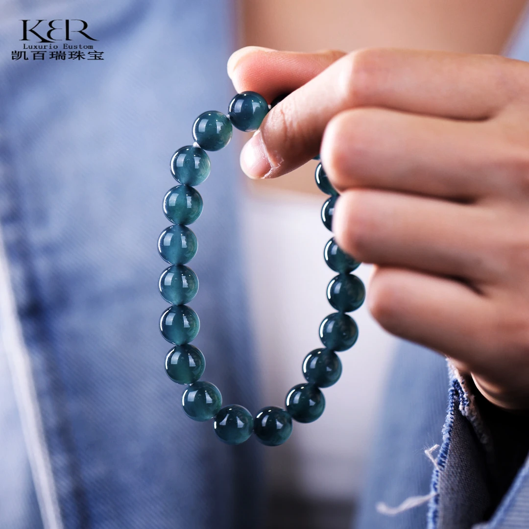【精选】传承富婆收藏级别天然A货翡翠手串珠串素圈女KBR1016006