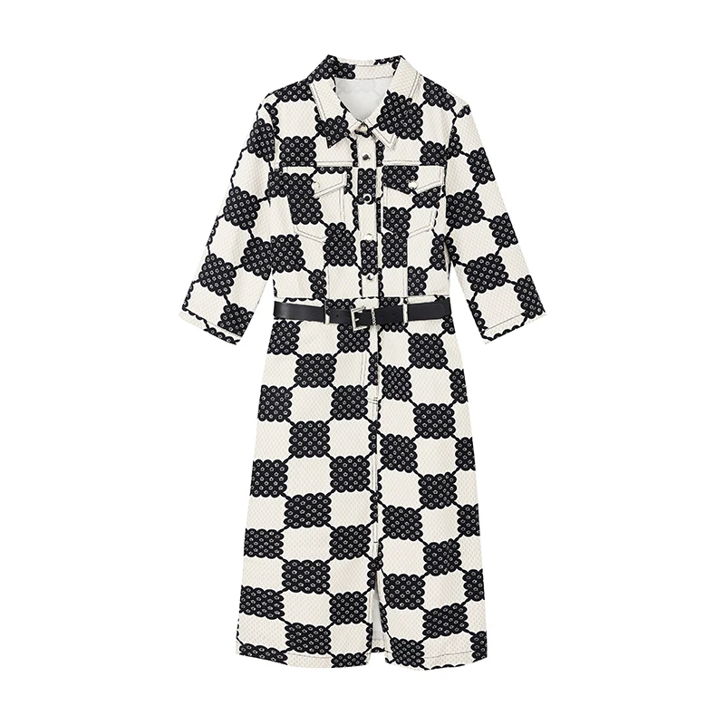 【籽言专属】100%棉设计感老花连衣裙N1150