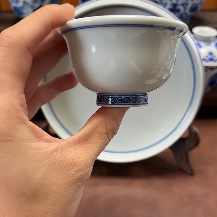 景德镇纯手工手绘小压手杯