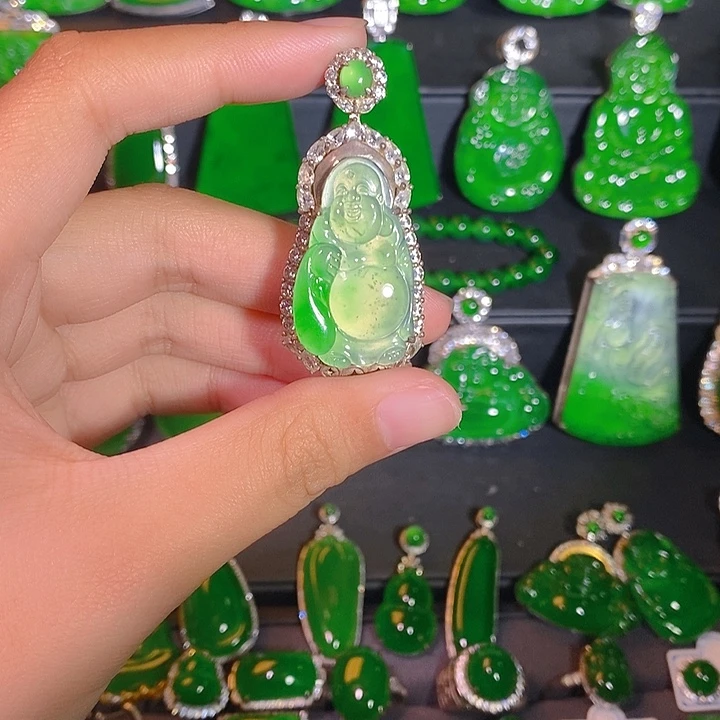 翡翠银S925镶嵌颈饰